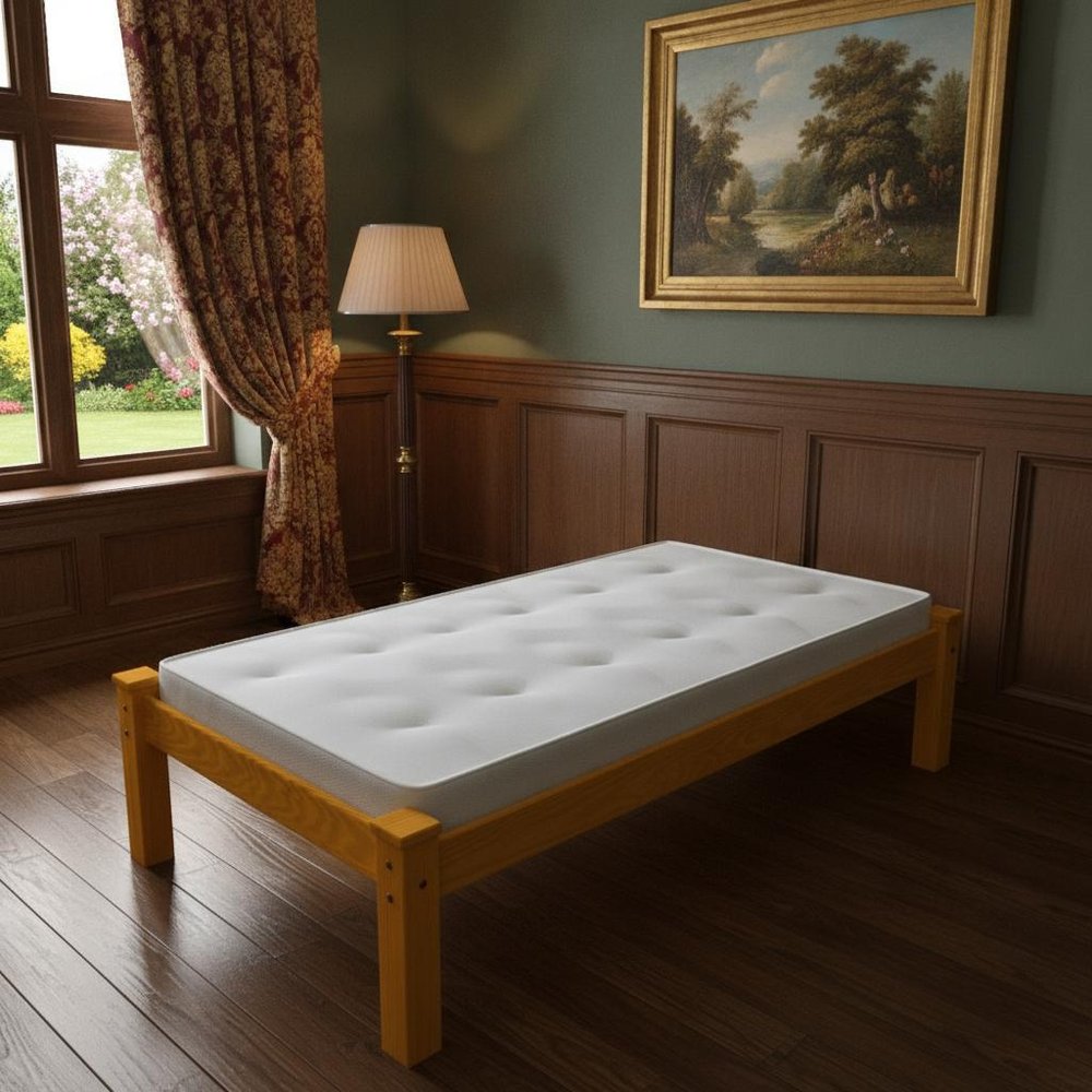 Yellow Solid Wood Twin Bed Frame