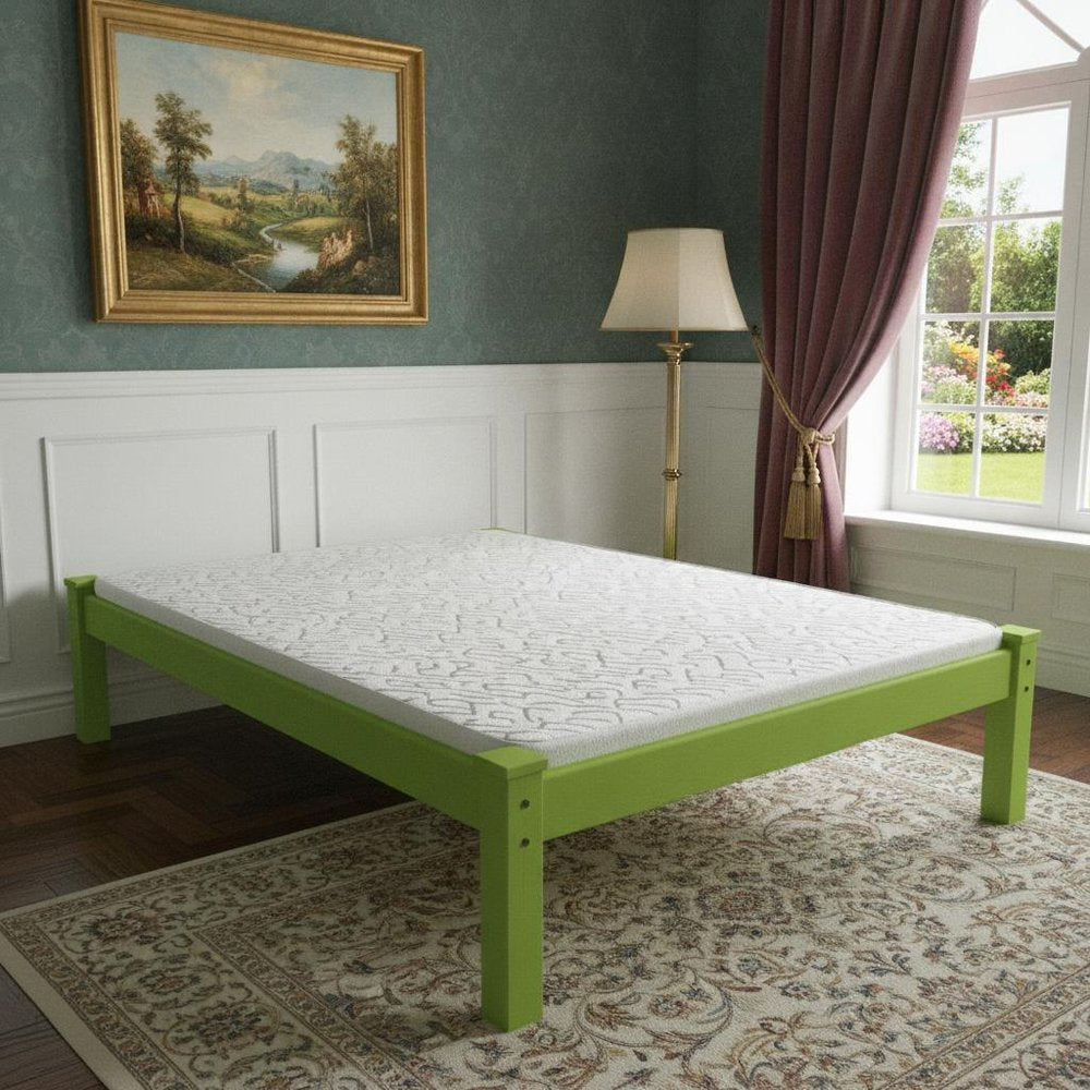 Lime Green Solid Wood Twin Bed Frame