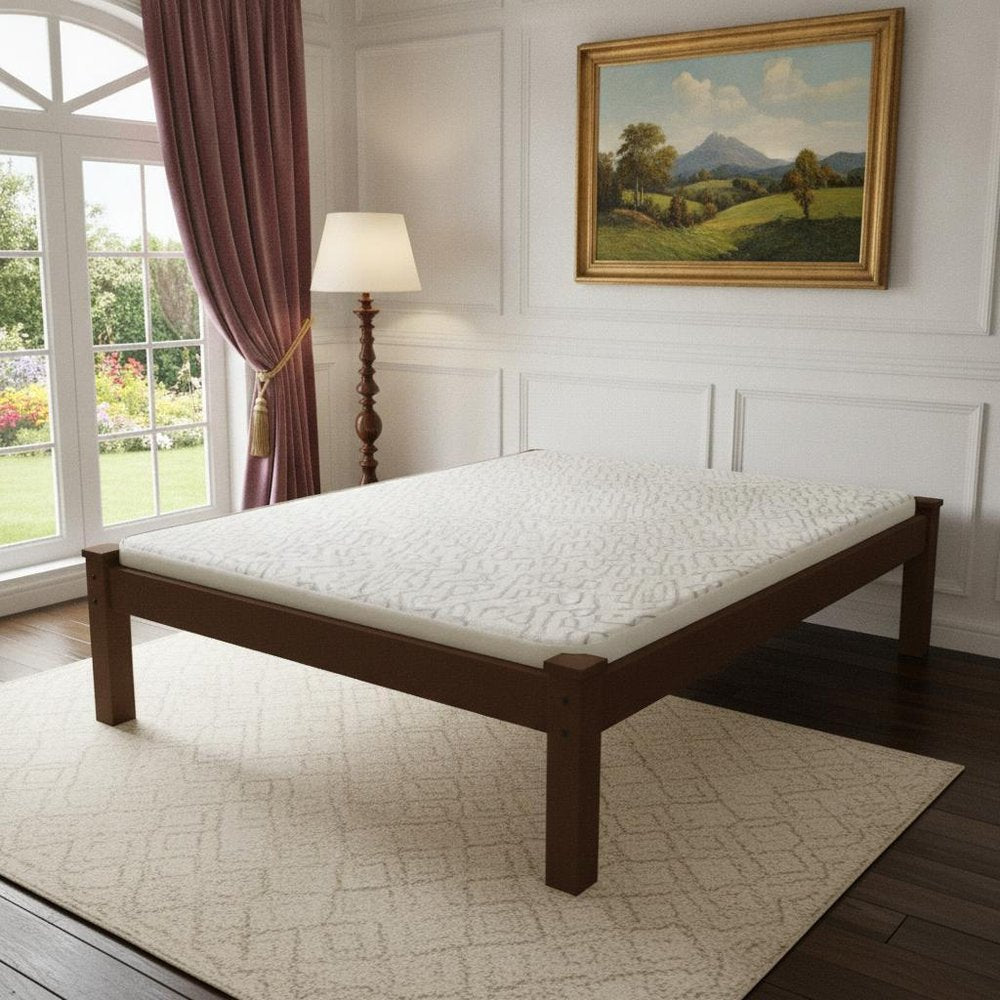 Brown Solid Wood Full Bed Frame