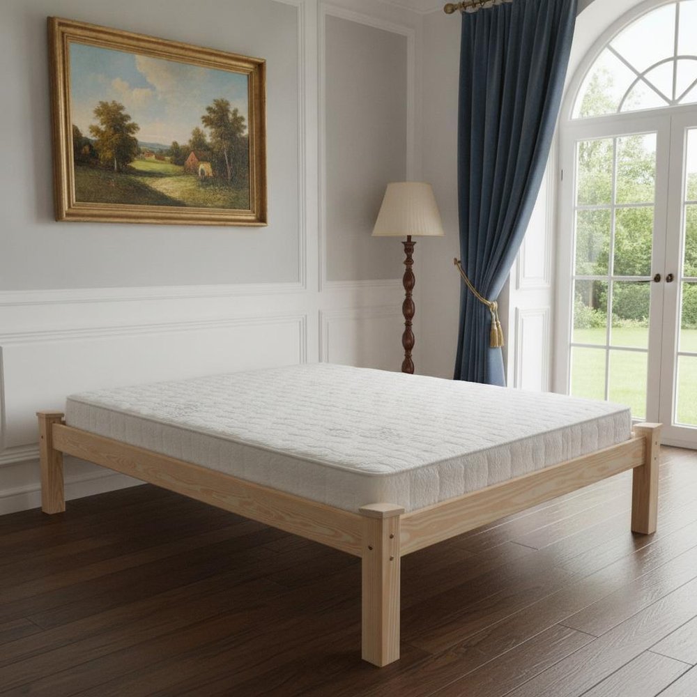 Natural Solid Wood Full Bed Frame