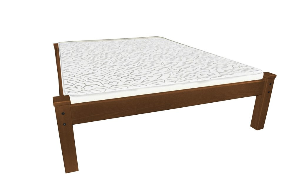 Brown Solid Wood Queen Bed Frame