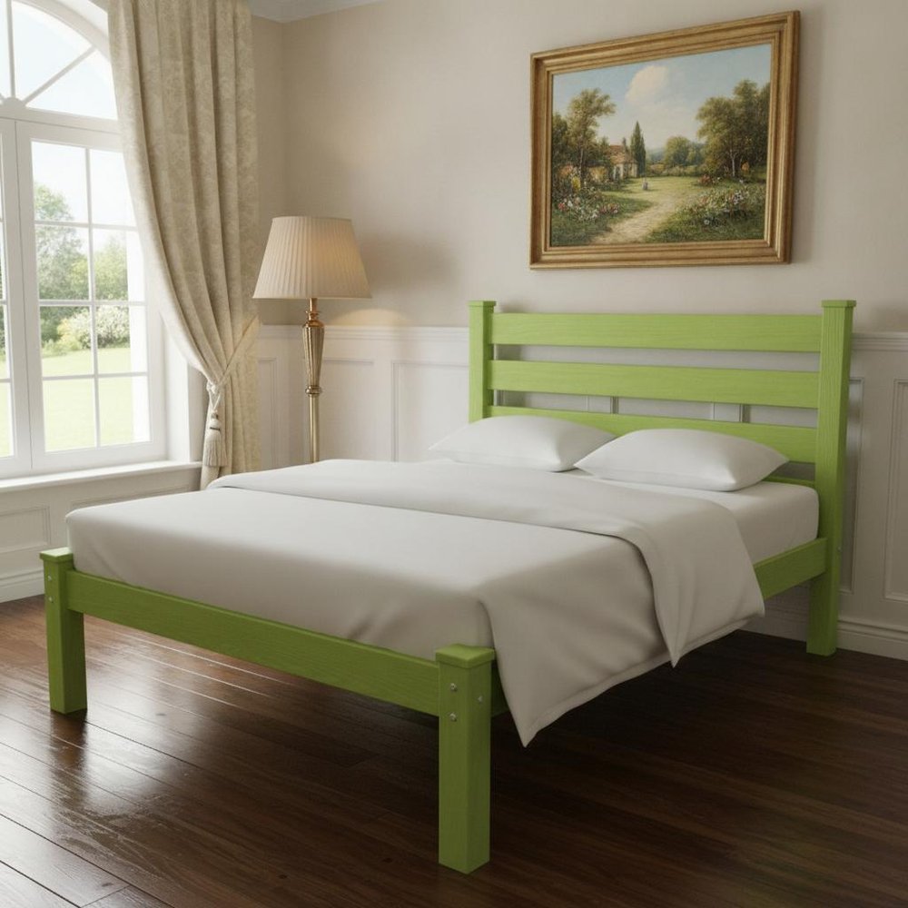 Lime Green Solid Wood Twin Bed Frame
