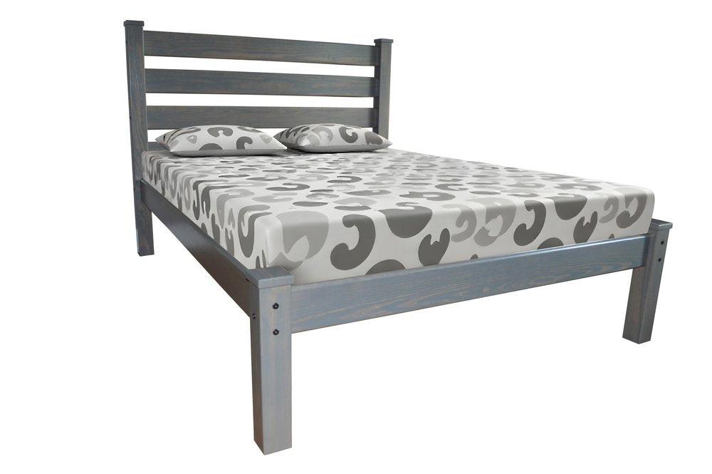 Gray Solid Wood Full Bed Frame