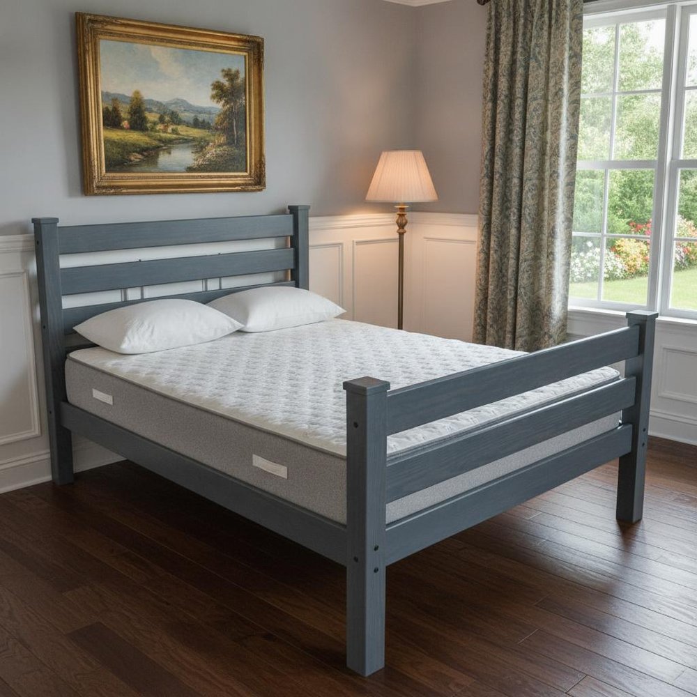 Gray Solid Wood Twin Bed Frame