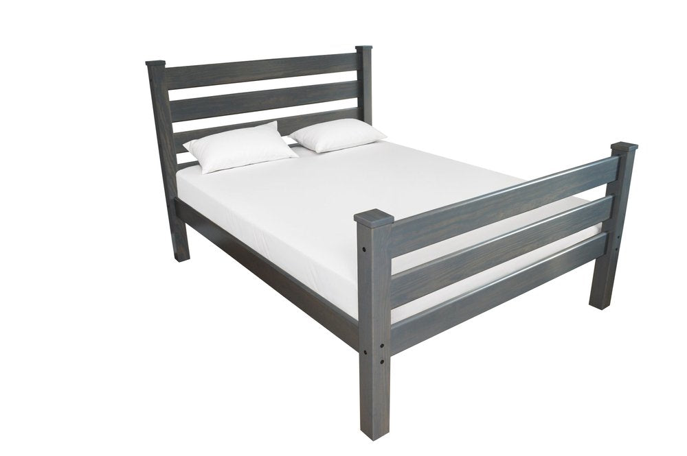 Gray Solid Wood Twin Bed Frame