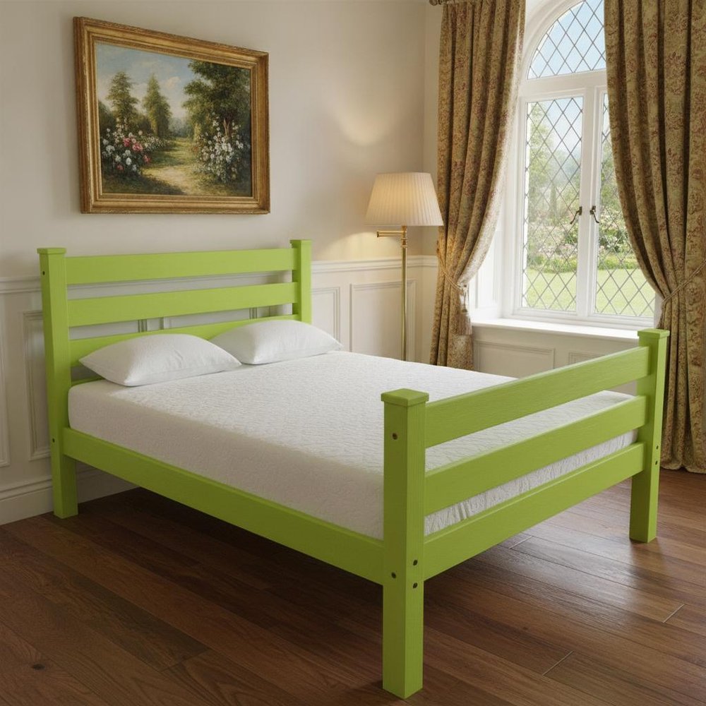 Lime Green Solid Wood Twin Bed Frame