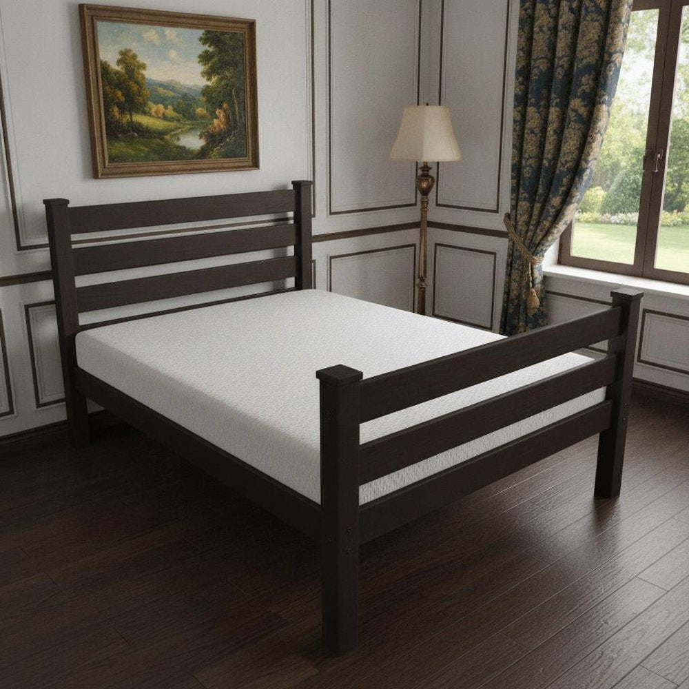 Brown Solid Wood Twin Bed Frame