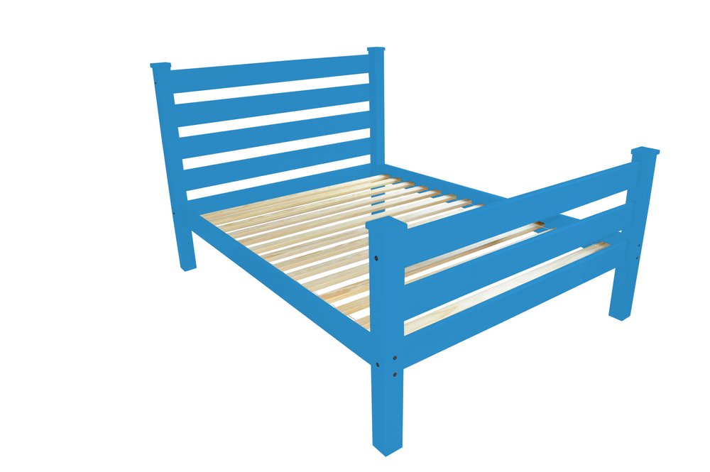 Caribbean Blue Solid Wood Queen Bed Frame