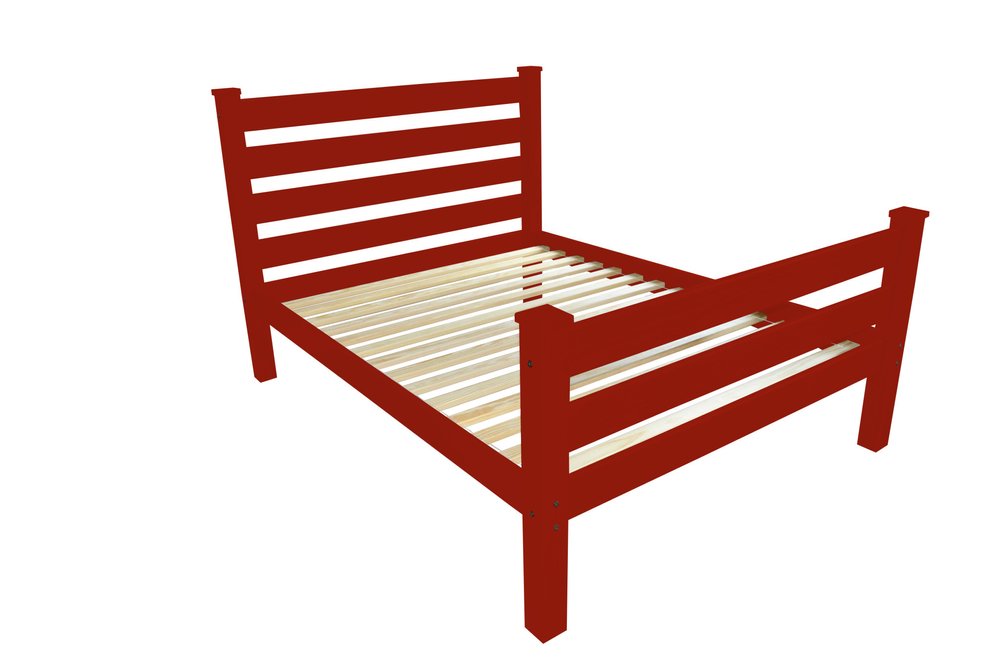 Red Solid Wood Queen Bed Frame