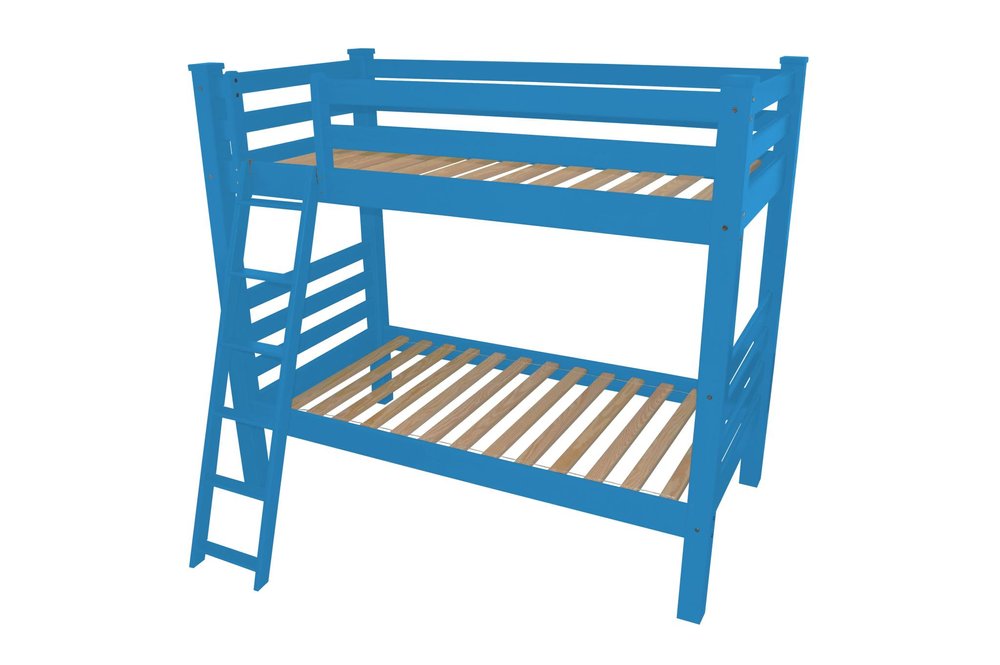 Blue Twin Solid Wood Bunk Bed
