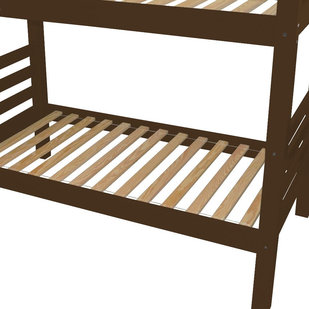 Brown Twin Solid Wood Bunk Bed