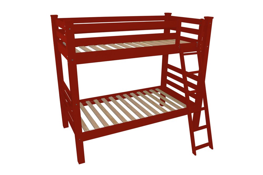 Red Twin Solid Wood Bunk Bed