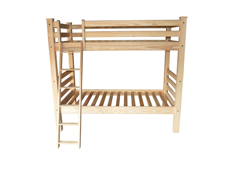 Natural Twin Over Twin Solid Wood Bunk Bed