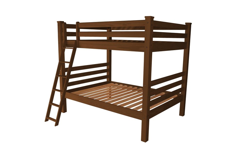 Red Full Over Full Solid Wood Bunk Bed