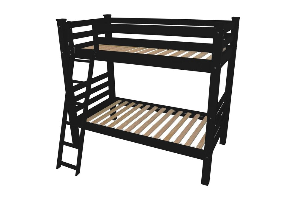 Black Full Over Full Solid Wood Bunk Bed