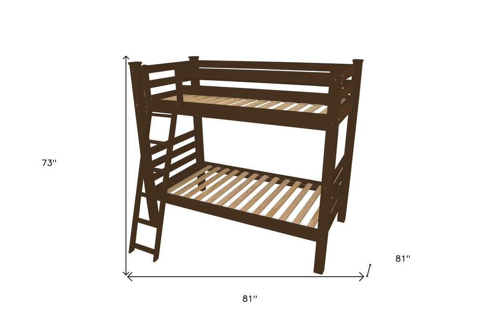 Brown Full Solid Wood Bunk Bed