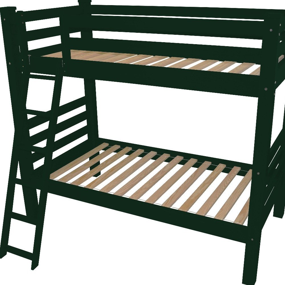 Green Full Solid Wood Bunk Bed