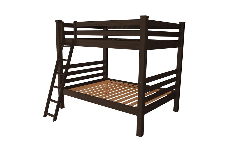 Brown Full Over Full Solid Wood Bunk Bed