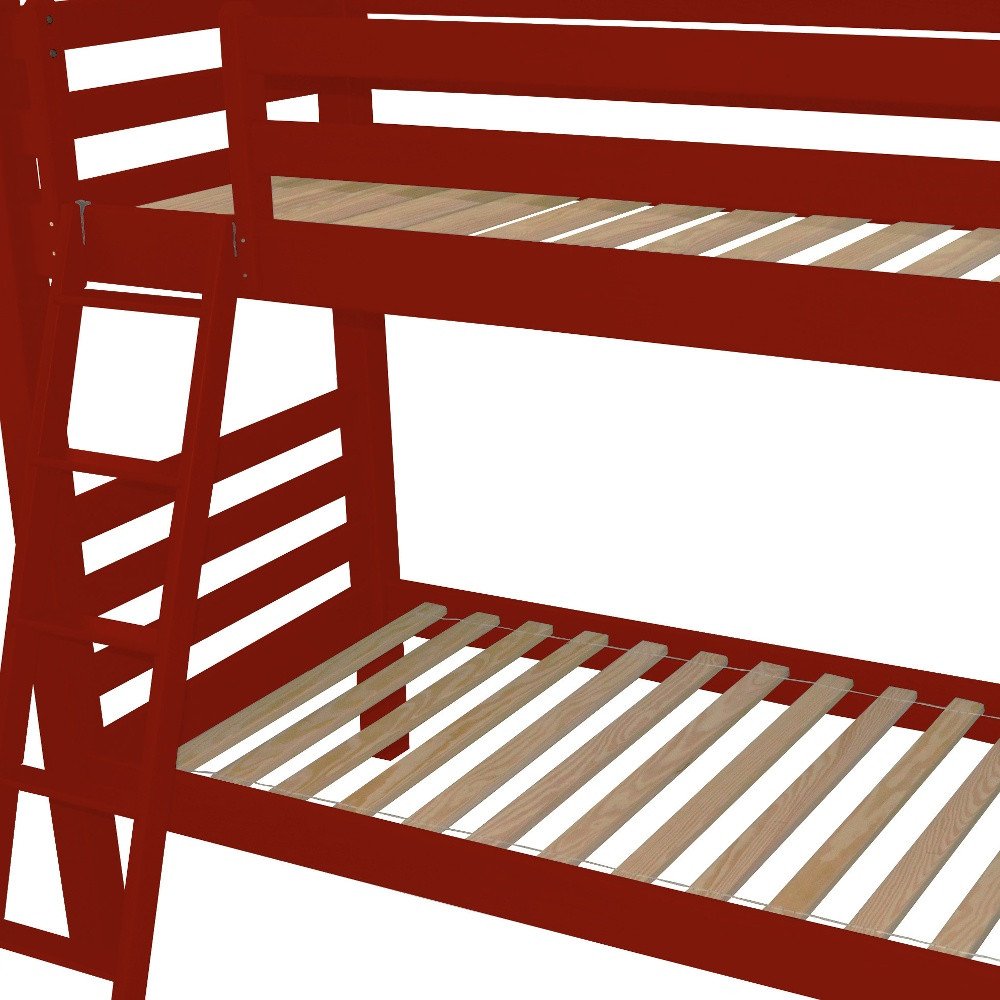 Red Full Solid Wood Bunk Bed