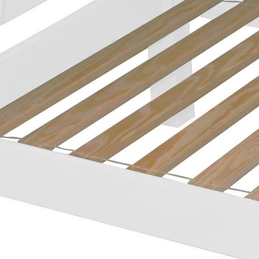 White Full Solid Wood Bunk Bed