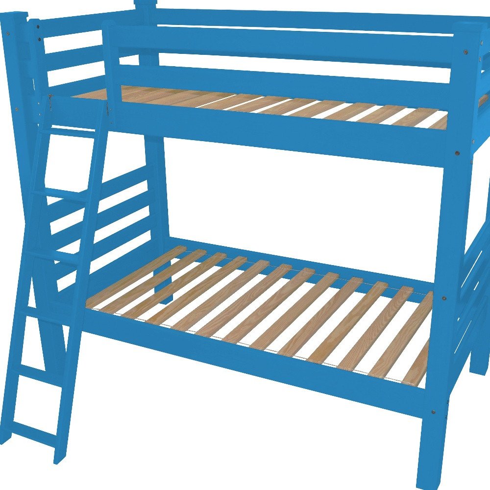 Blue Queen Solid Wood Bunk Bed