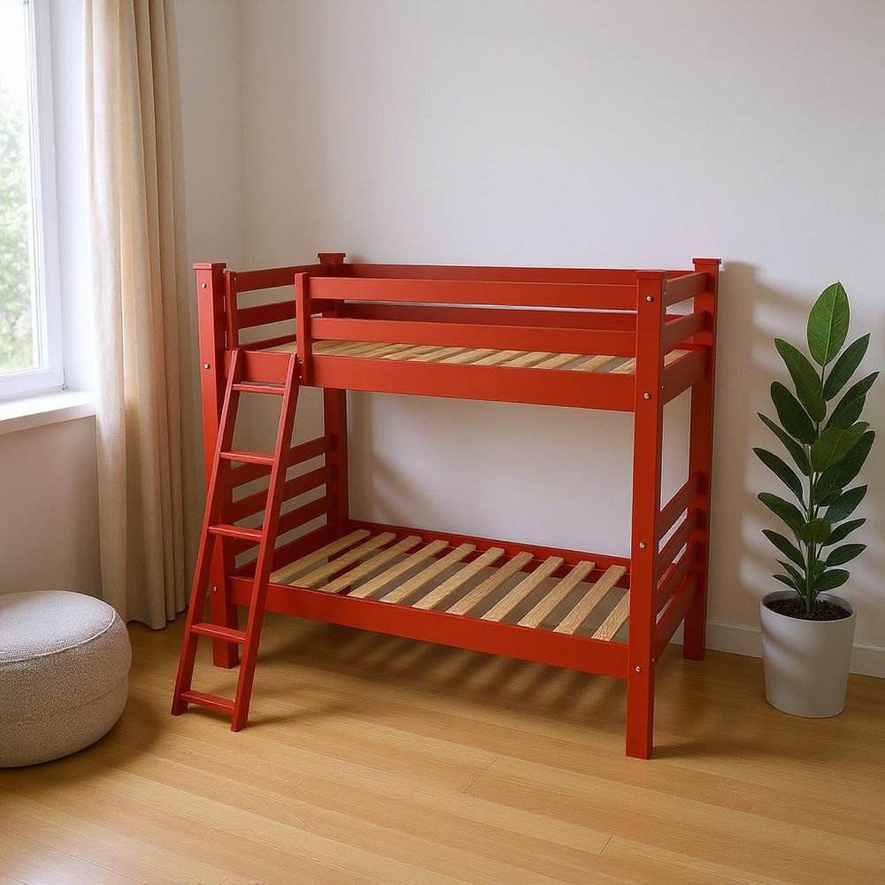 Red Queen Solid Wood Bunk Bed