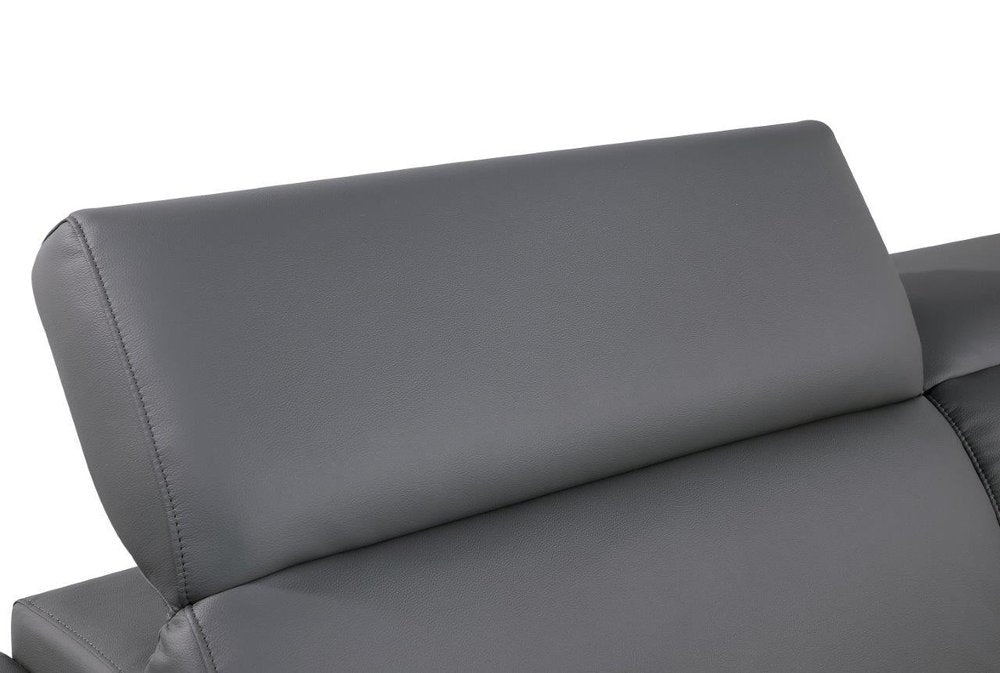 89" Beige Leather Sofa With Silver Legs