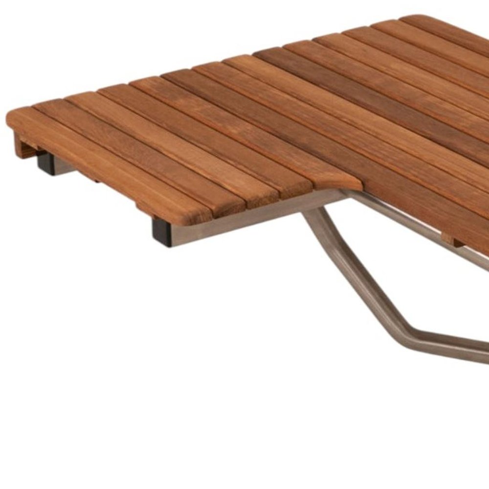 14" X 30" Brown Teak Rectangular Shower Bench