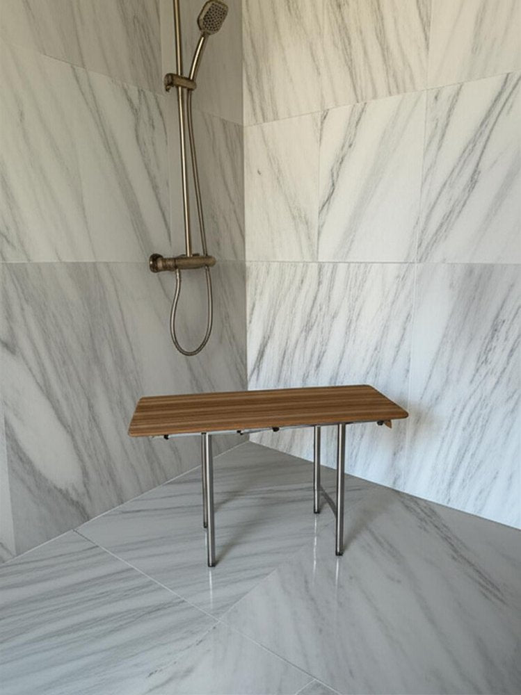 18" X 24" Brown Teak Rectangular Shower Bench