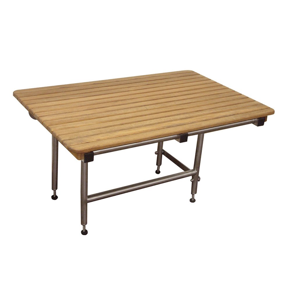 18" X 48" Brown Teak Rectangular Shower Bench