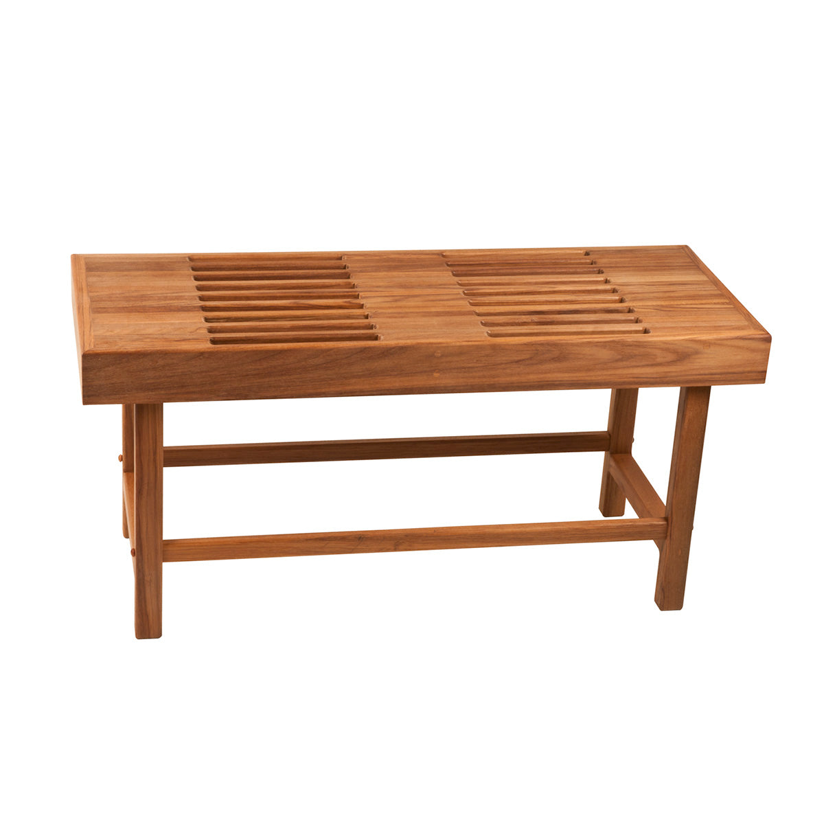 18" X 38" Brown Teak Rectangular Shower Bench