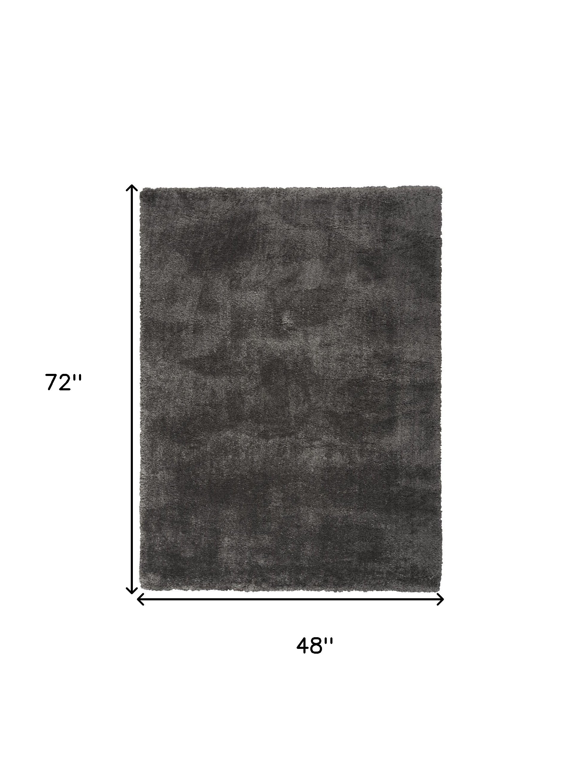 4' X 6' Gray Shag Area Rug