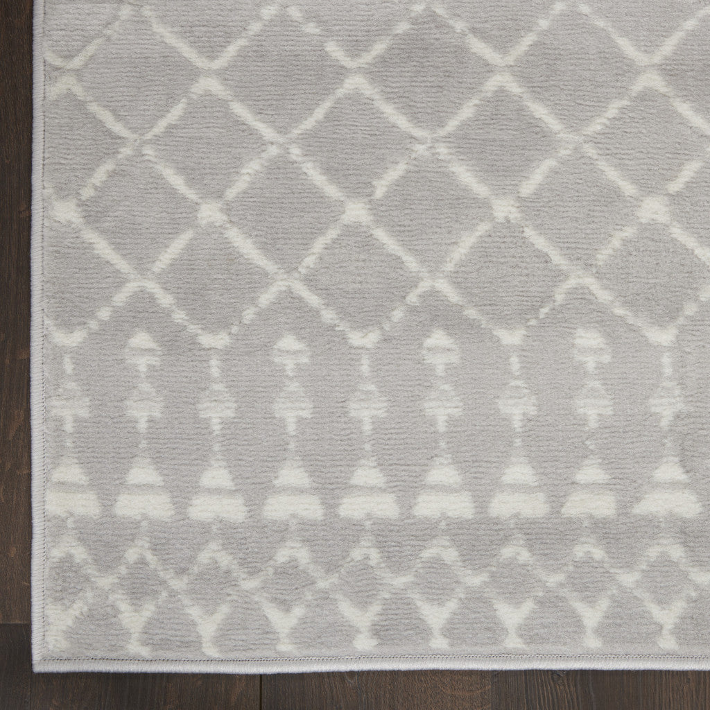 6' X 9' Gray and Ivory Moroccan Distressed Non Skid Area Rug