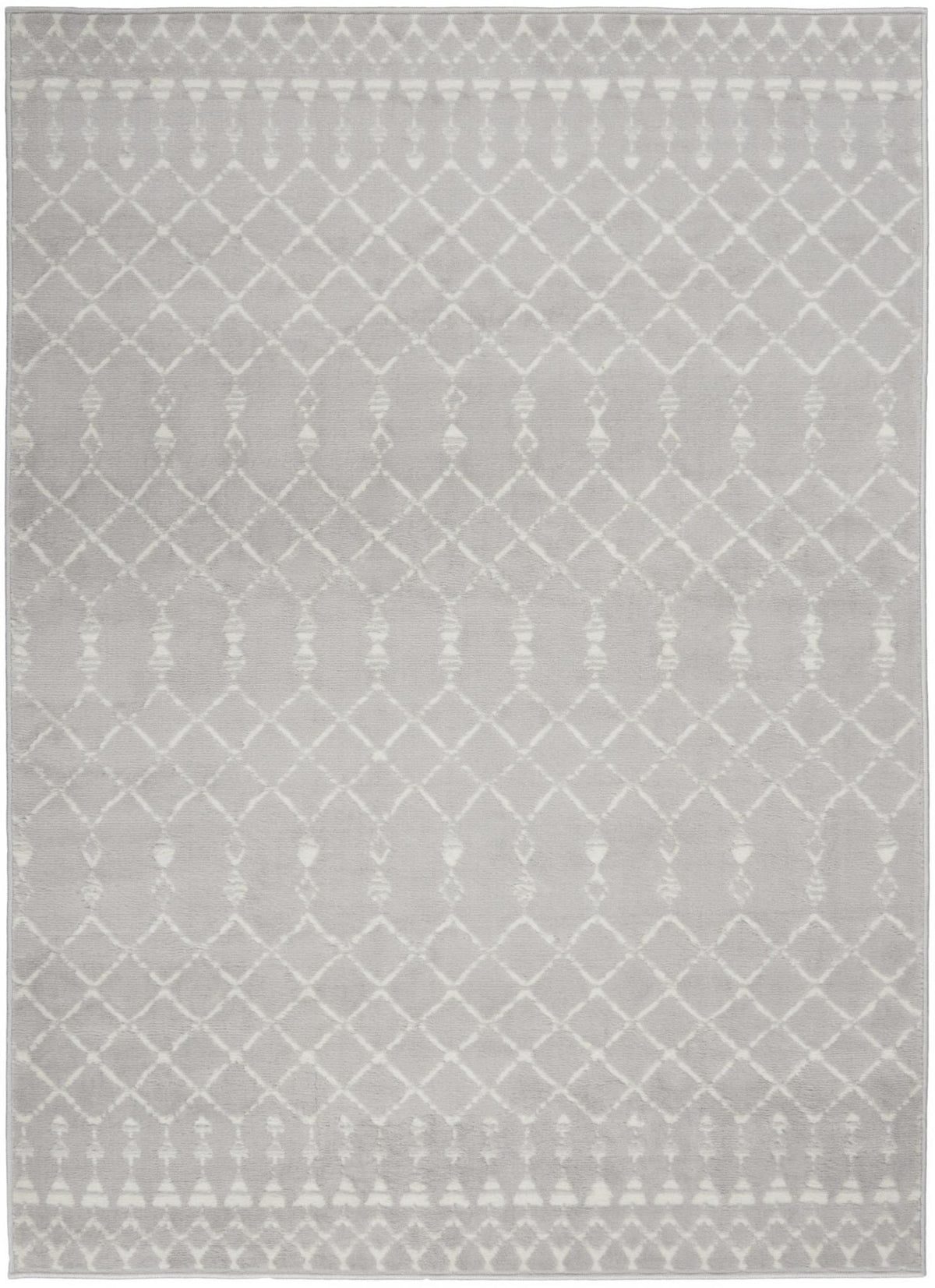 6' X 9' Gray and Ivory Moroccan Distressed Non Skid Area Rug