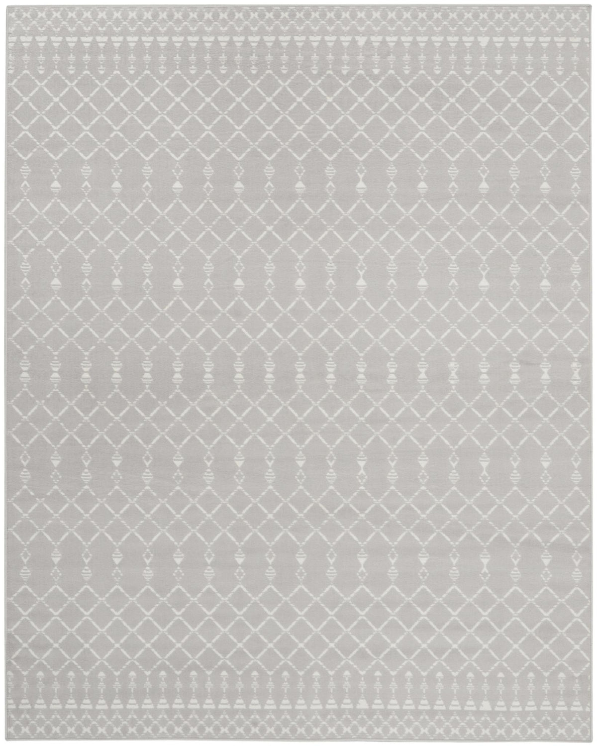 8' X 10' Gray and Ivory Moroccan Distressed Non Skid Area Rug