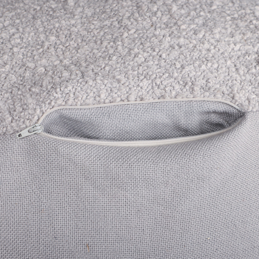 18" Gray Polyester Cube Outdoor Pouf Ottoman
