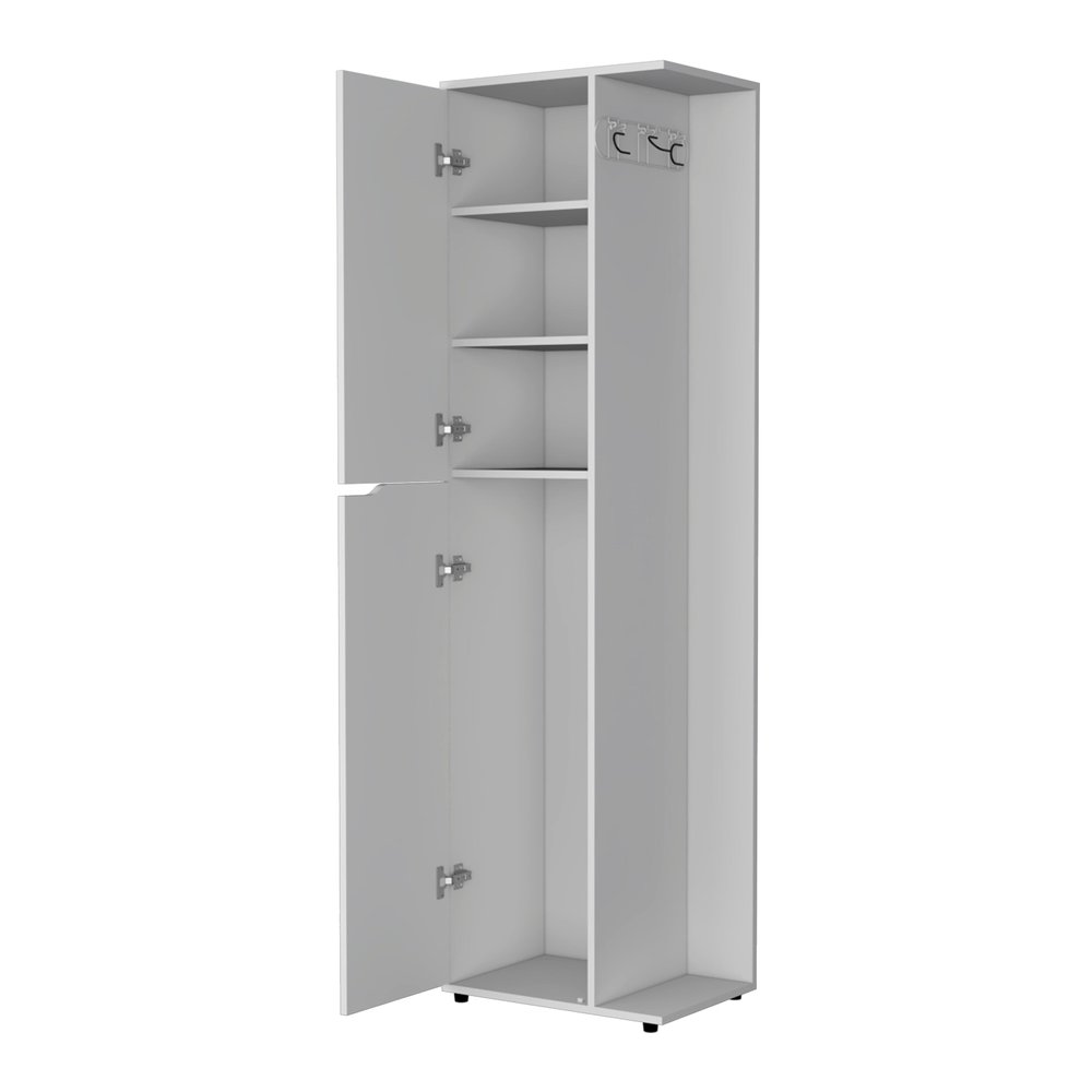 71" White Wood Accent Cabinet With Two Doors