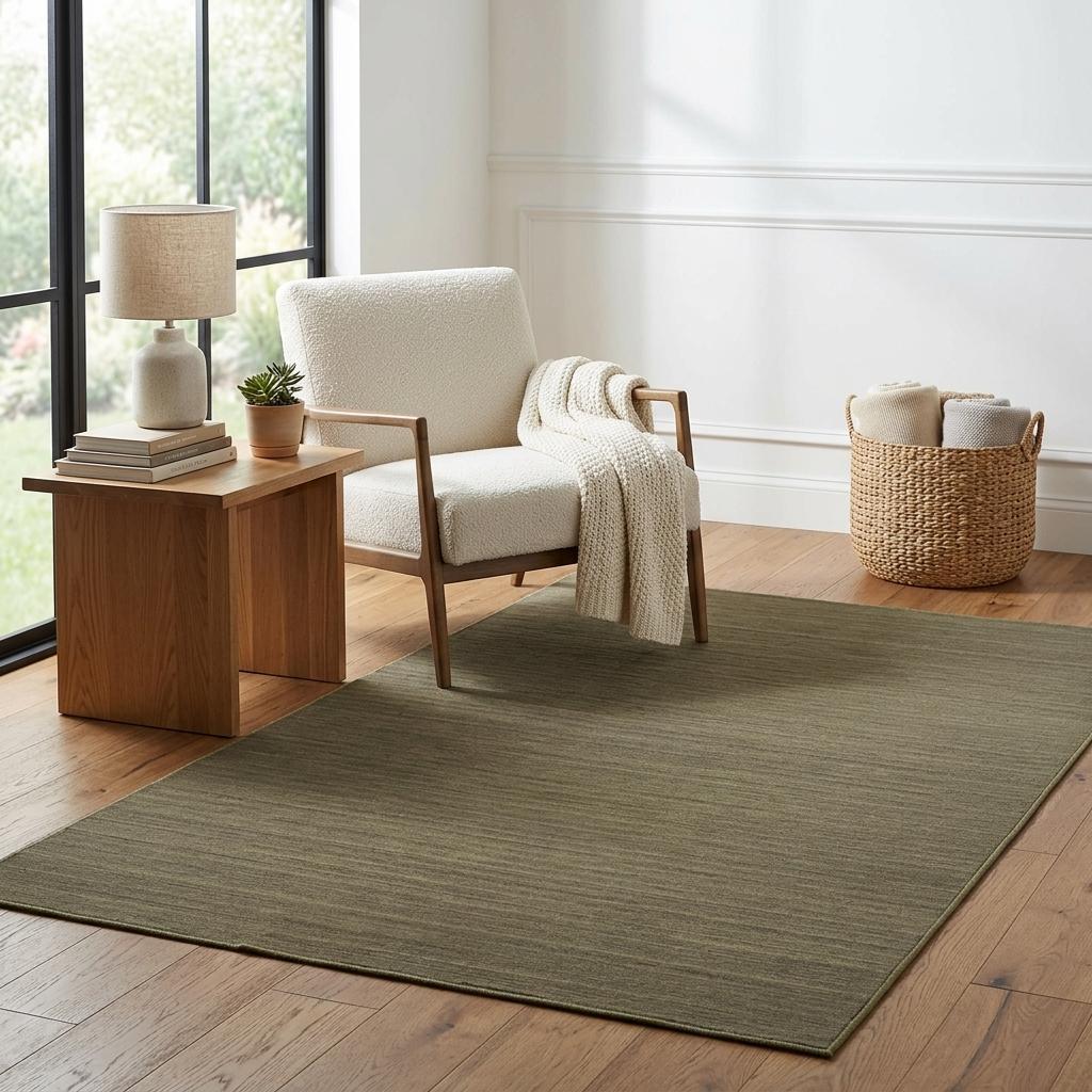 5' X 7' Green Abstract Washable Area Rug