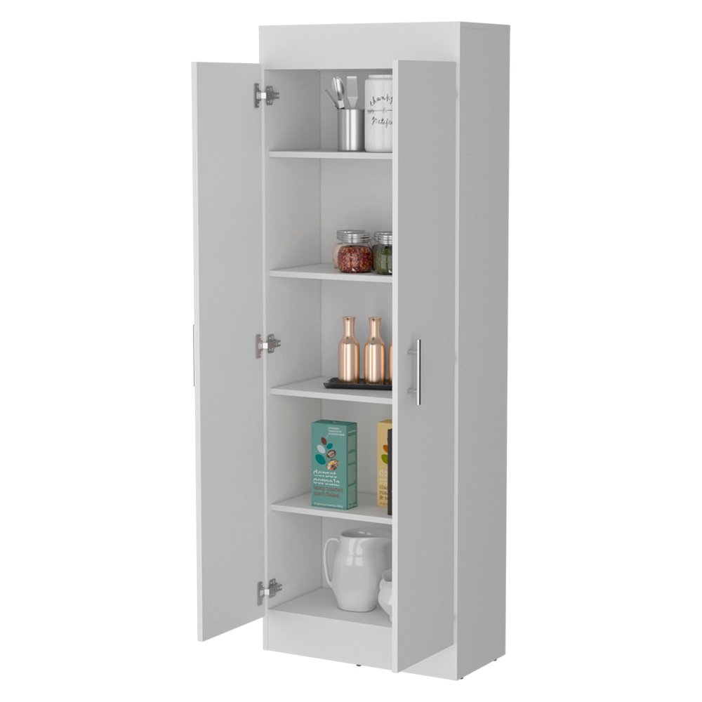 67" White Wood Pantry Or Storage Closet