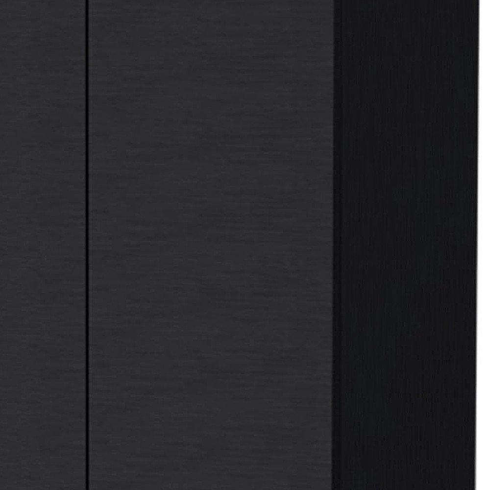 67" Black Wood Pantry Or Storage Closet