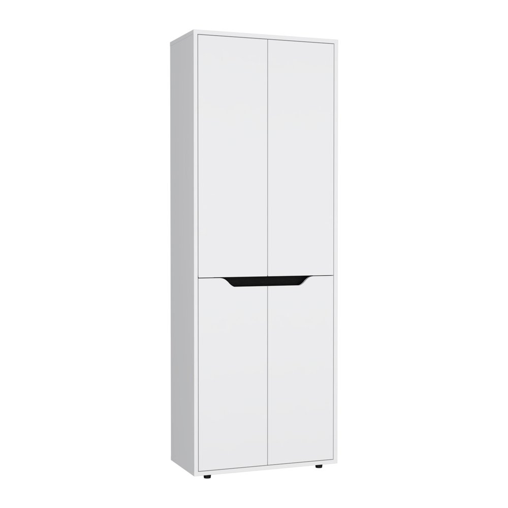 67" Black And White Wood Pantry Or Storage Closet