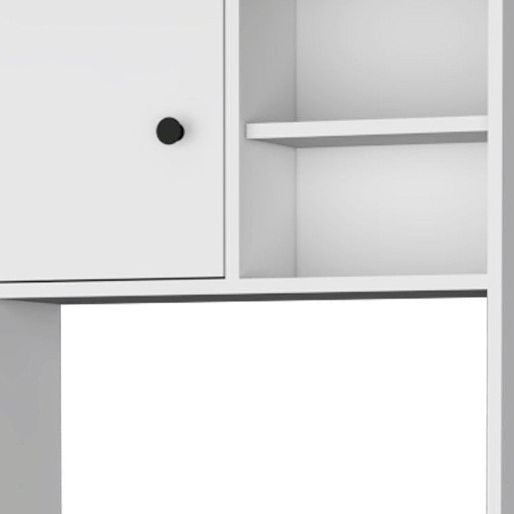 67" Black And White Wood Pantry Or Storage Closet