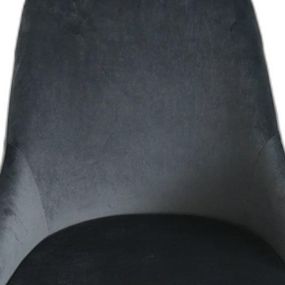 Set of Two Gray and Black Fabric Dining Side Chairs