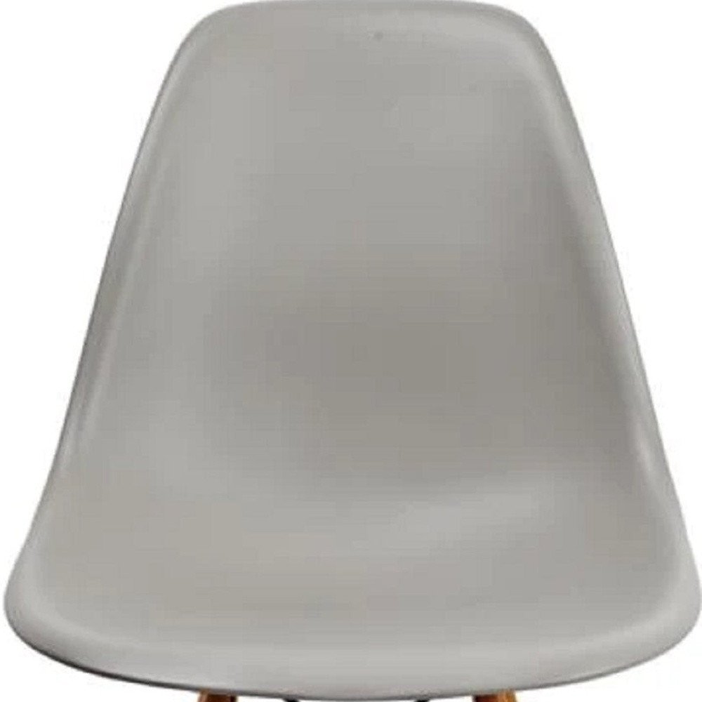 Set of Two Gray and Brown Wood and Heavy Duty Plastic Dining Side Chairs