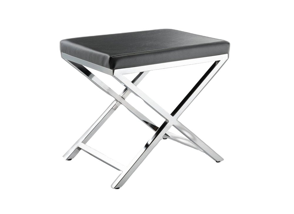 21" Charcoal and Gold Faux Leather Vanity Chair
