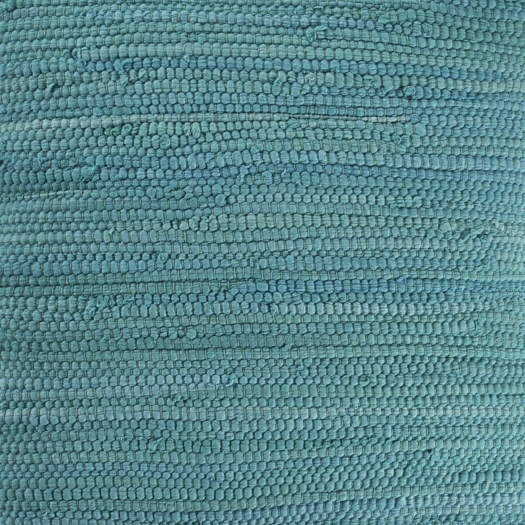 Set of Two 20" Turquoise Cotton And Jute Throw Pillows with Texture