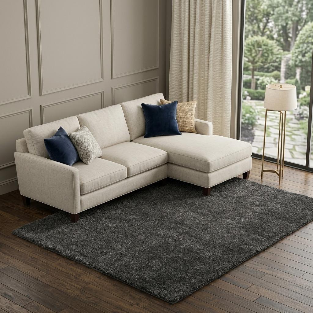 7' X 9' Gray Shag Area Rug