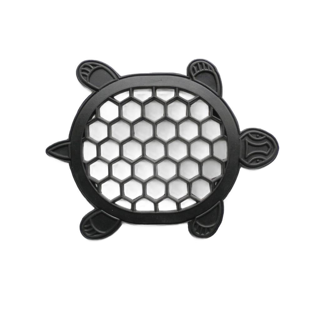 13" X 17" Black Rubber Geometric Turtle Outdoor Door Mat