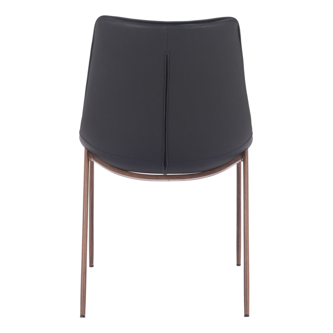 Set of Two Black and Brown Upholstered Faux Leather Dining Side Chairs