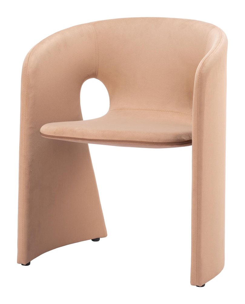 Tan and Beige Upholstery Dining Arm Chair